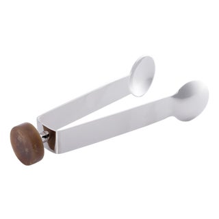 Spiga Stainless Steel Ice Tong, Nickel with Amber Accent For Sale