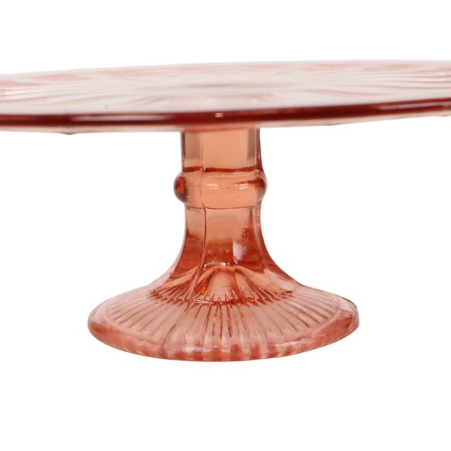 Art Deco Pink Cake Platter, 1930s For Sale - Image 4 of 14