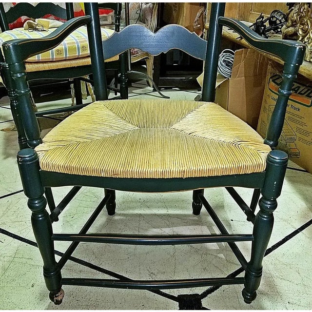 French Country French County Shabby Painted Dining Chairs, Set of 2 For Sale - Image 3 of 7