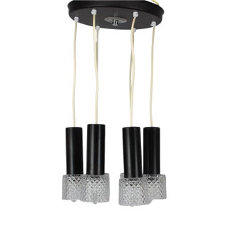 Mid-Century Modern Czechoslovak Glass 5-Light Pendant, 1970s For Sale