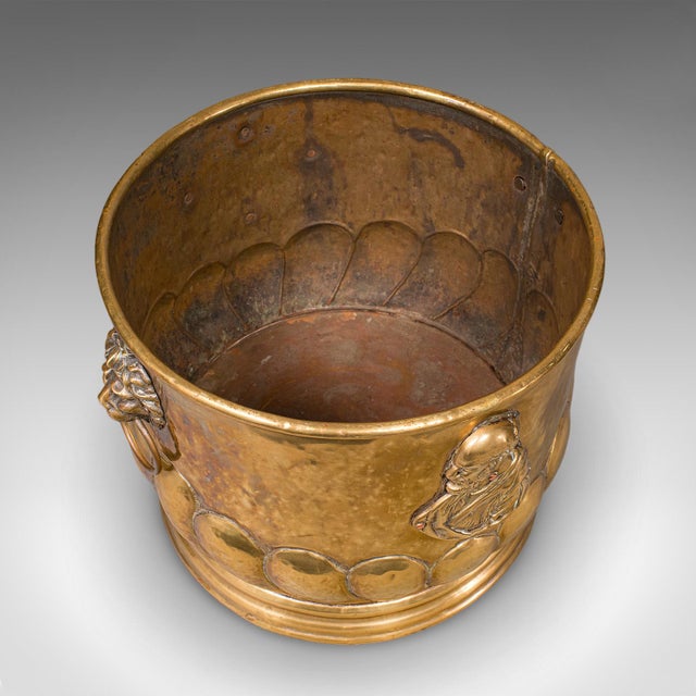 Metal Antique Coal Bucket, French Brass, Fireside Fuel Basket, Petrus Ramus, Victorian For Sale - Image 7 of 11