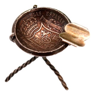 Coin-Shaped Silver Ashtray with Coat of Arms For Sale