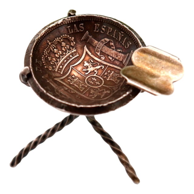 Coin-Shaped Silver Ashtray with Coat of Arms For Sale
