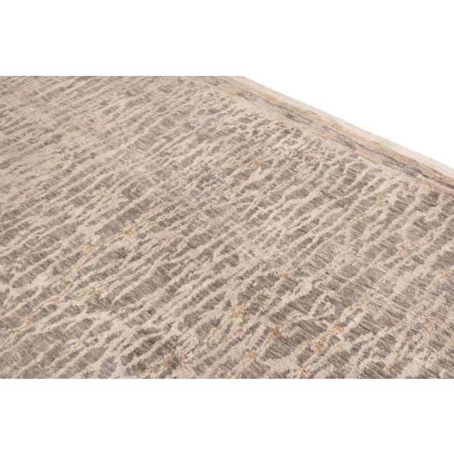 Rug & Kilim Rug & Kilim’s Modern Rug in All Over Beige, Gray and White Abstract Pattern For Sale - Image 4 of 7