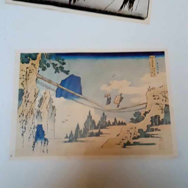 Japanese Vintage Japanese Landscape Scene Prints - a Pair For Sale - Image 3 of 5