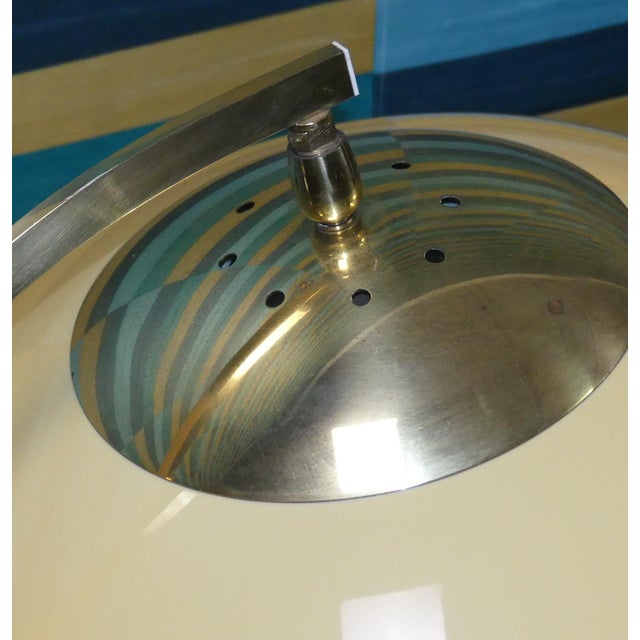 Cream Space Age Adjustable Arc Floor Lamp in Gold Chrome Plating with Acrylic Glass Shade from Sölken Leuchten, 1970s For Sale - Image 8 of 14