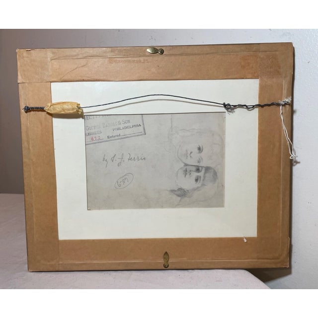 Antique Jean Leon Gerome Ferris 1863-1930 Pen Ink Drawing Sketch Indian Children For Sale - Image 11 of 15