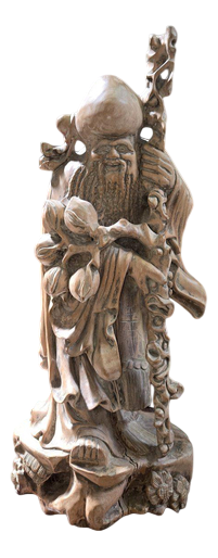 Large Chinese Sculpture in Light Wood