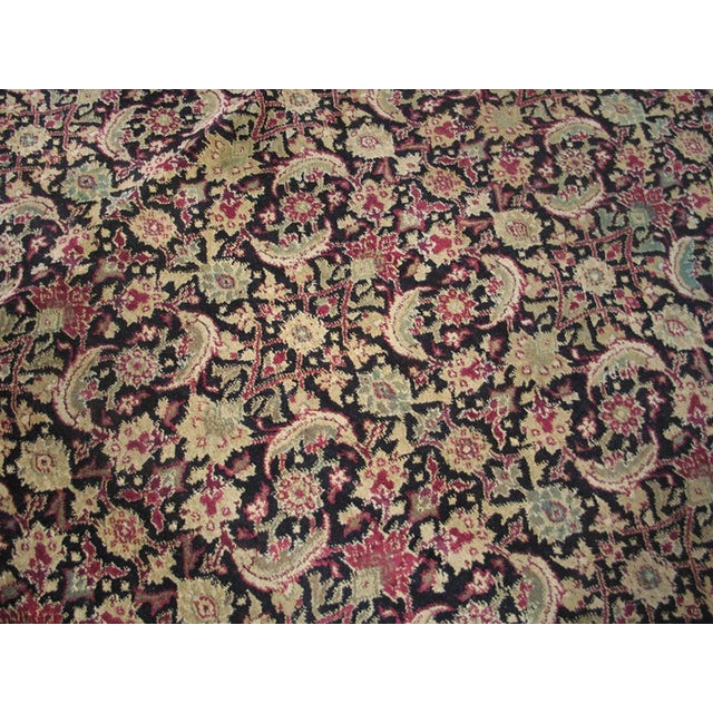 Indian 1890s Brown Herati Antique N. Indian Agra Rug 11'10" X 15' Handknotted Wool Carpet For Sale - Image 3 of 8