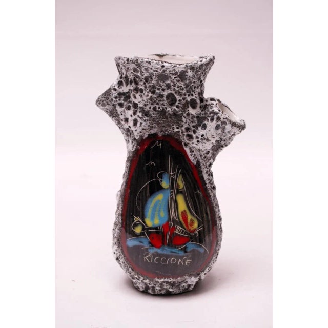 Mid-Century Italian Modern Riccione Fat Lava Ceramic and Enamel Vase For Sale - Image 11 of 11