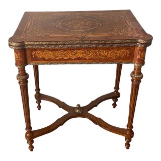 Louis XVI Revival Painted Card and Game Table For Sale