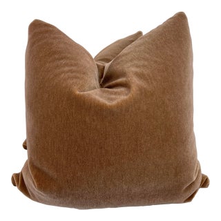 Apricot Mohair 22" Pillows-A Pair For Sale