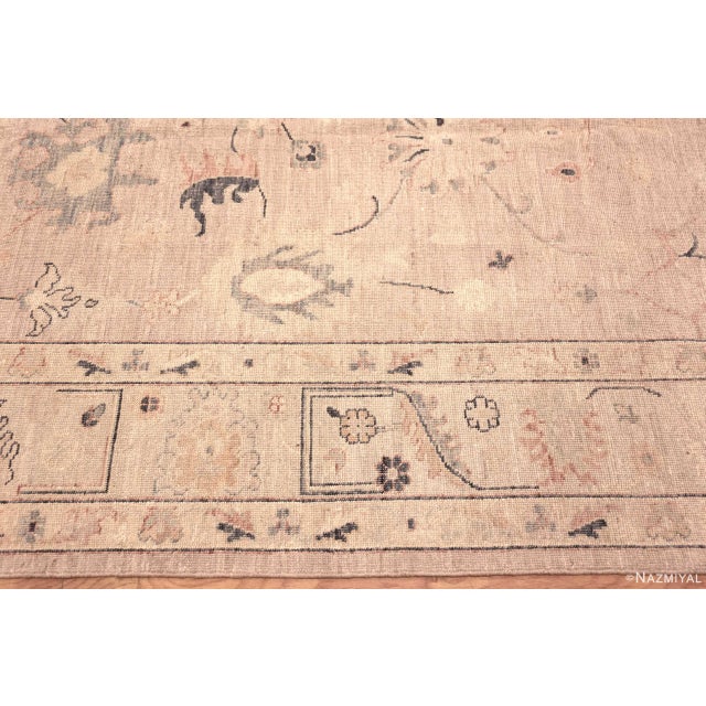 Stunning Neutral Light Color Contemporary Modern Turkish Oushak Area Rug, Country of origin: Central Asia, Circa date:...