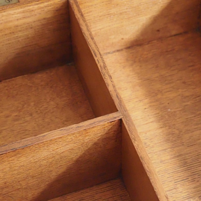 Louis XVI Style Side Table with Mirror and Compartments in Oak, 1900 For Sale - Image 12 of 18