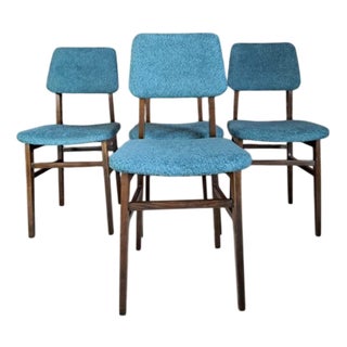 Vintage Czechoslovakian Bouclé Fabric Chairs, 1960s, Set of 4 For Sale