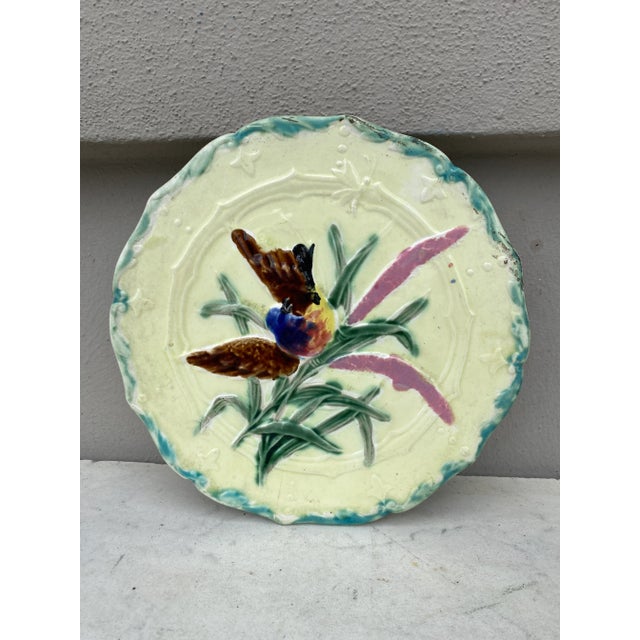 Late 19th Century Majolica Saint Amand Bird Plate, Circa 1890 For Sale - Image 5 of 5