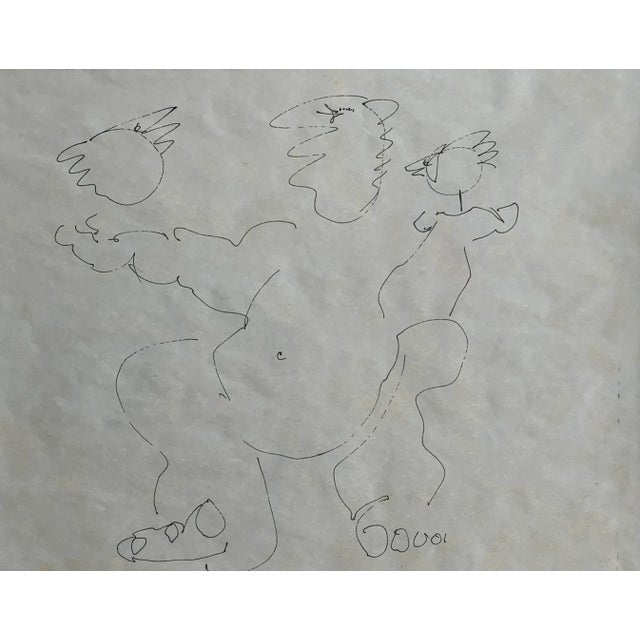 Not a Picasso, but still a wonderful line drawing by an unknown artist, unsigned, in a style very reminiscent of many...