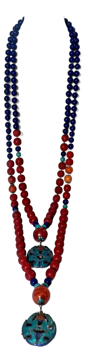 Early 20th Century Chinese Beaded Necklace Set- 2 pieces