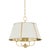 Hudson Valley Lighting Mark D. Sikes Cambridge 4-Light Chandelier, Aged Brass/Off White For Sale
