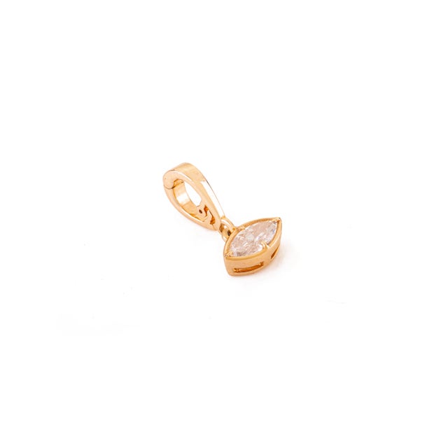 Contemporary Earrly 20th Century Modern Diamond Charm Pendant in 14k Solid Gold For Sale - Image 3 of 13