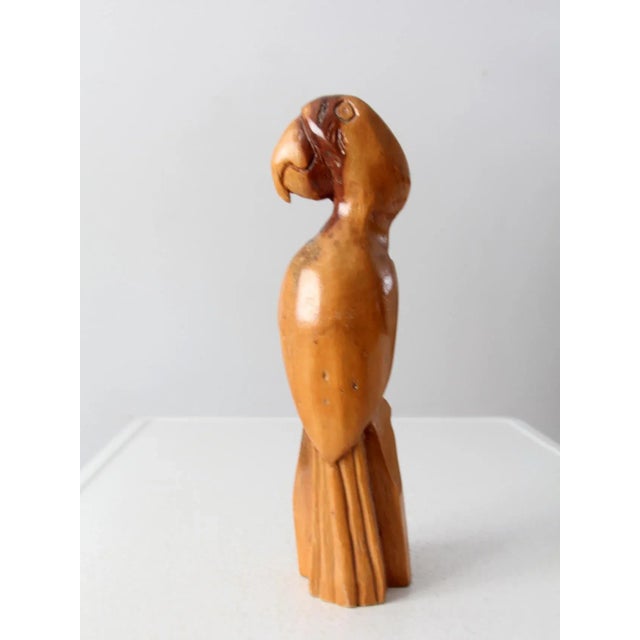 Wood Vintage Hand Carved Wooden Parrot For Sale - Image 7 of 12