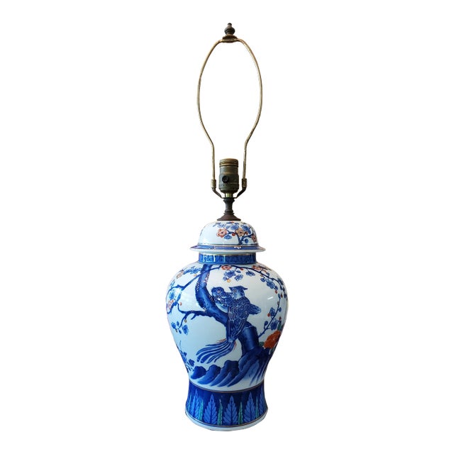Mid-Century Hollywood Regency Asian Porcelain Lamp For Sale