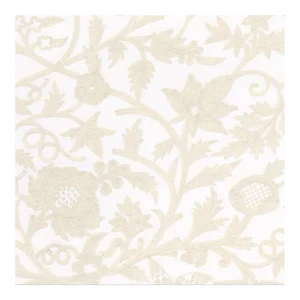 Schumacher Sissinghurst Crewel Fabric in Ivory