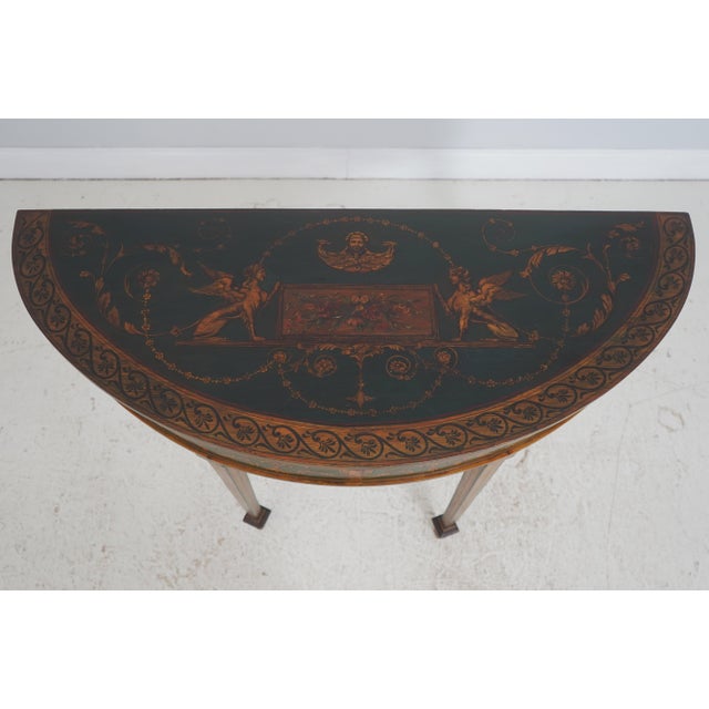 English Adams Paint Decorated Vintage Console Hall Table For Sale - Image 3 of 14
