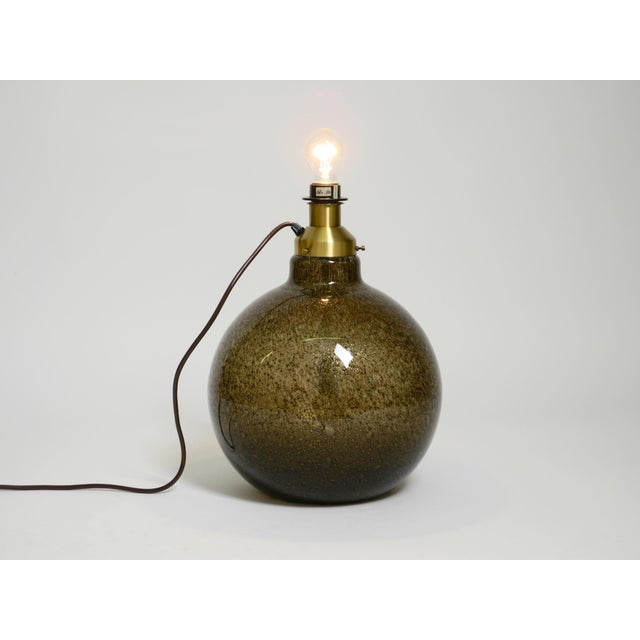 Large Illuminated Glass Table Lamp withn Dupion Silk Shade from Putzler, 1970s For Sale - Image 18 of 18