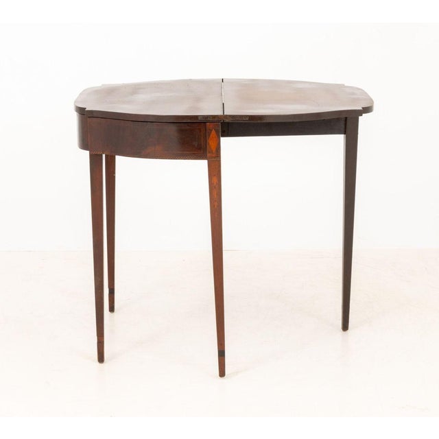 American Federal Inlaid Mahogany Card Table For Sale - Image 9 of 11