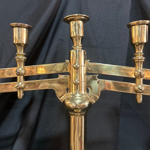 1890 Brass Candleholder For Sale - Image 4 of 10