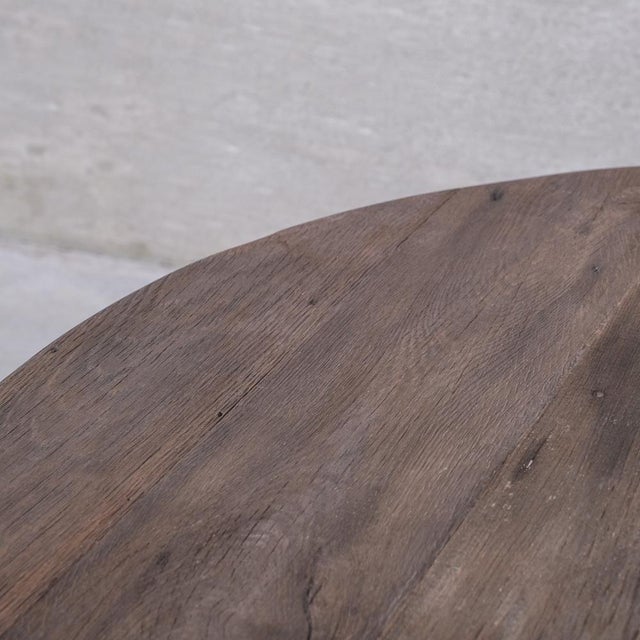 Belgian Primitive Wooden Circular Dining Table For Sale - Image 3 of 11