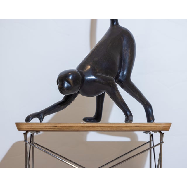 Vintage Large Modernist Cast Bronze Spider Monkey Sculpture, 27.5” H For Sale - Image 10 of 11