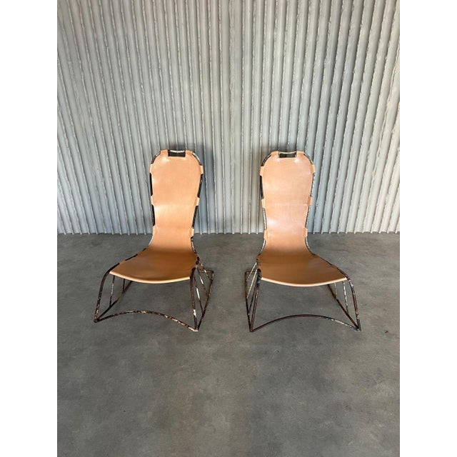 Italian Saddle-Stitched Rocking Chairs, Set of 2 For Sale - Image 10 of 10