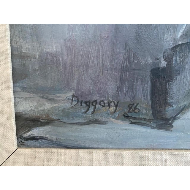 American 1980s Saratoga "Charlie Spring" 1986-40 Oil on Masonite by Anne Diggory in a Frame For Sale - Image 3 of 6