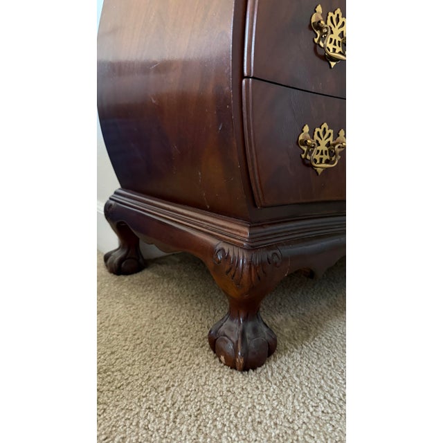 Mid 20th Century Mid 20th Century Drexel Heritage Heirlooms Collection Mahogany Bombay Chest With Carved Ball and Claw Feet Flame For Sale - Image 5 of 10
