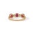 14k Gold Emerald-Cut Ruby & Baguette Diamond Modern Band Ring Size 5.5 For Sale - Image 10 of 18