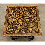 Vintage Painted Square Low Table with Shell Découpage For Sale - Image 4 of 11