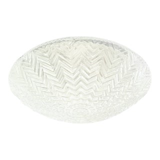 Mid-Century Modern Art Deco Geometric Transparent Glass Flush Mount From Limburg, Germany, 1970s For Sale