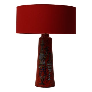 Glazed Ceramic Table Lamp from Cemas in Sesto Fiorentino, 1950s For Sale