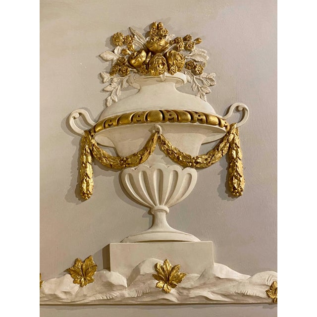 French Contemporary Urn Boiserie Panel in the Style of 18th Century French Architecture For Sale - Image 3 of 11