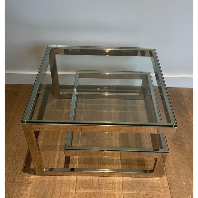 Metal 1970s Designer Chrome Side Tables - a Pair For Sale - Image 7 of 12