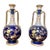Pair of 1990s Royal Worcester Hand Painted Porcelain Cobalt Blue Vases With Two Handles For Sale
