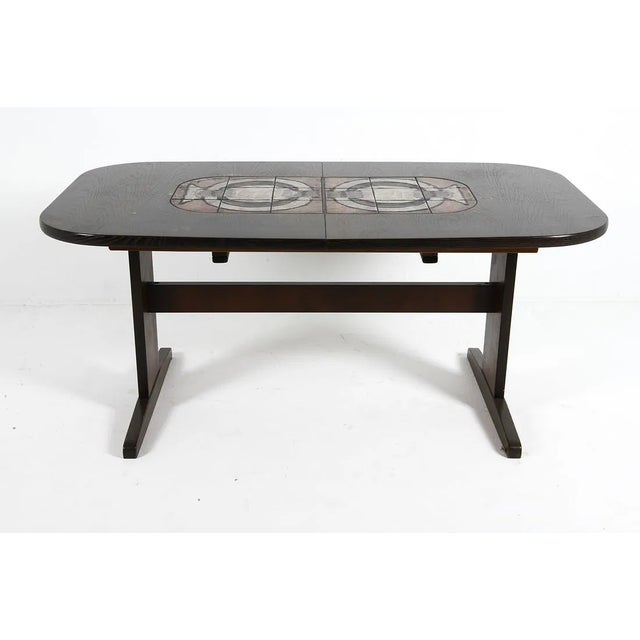 1960s Danish Oak and Tile Dining Table With Leaf by Poul H. Poulsen For Sale - Image 10 of 13