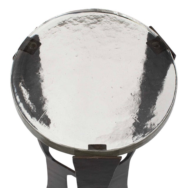 Contemporary Renaud Dark Bronze Drink Table For Sale - Image 3 of 4