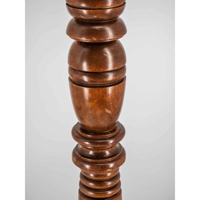 Wooden Column Pedestal in Oak For Sale - Image 3 of 6
