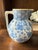 Victorian Antique W. Ridgway Blue White Transferware Pitcher, English Ironstone Water Jug, Victorian Floral Chinoiserie, Registered Design For Sale - Image 3 of 12