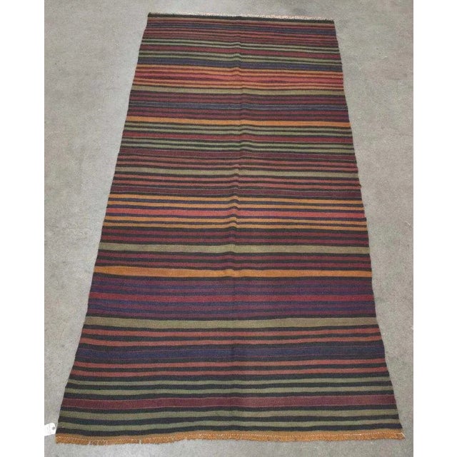 Textile Early 20th Century Turkish Cicim Kilim Rug - 5'×12' For Sale - Image 7 of 7