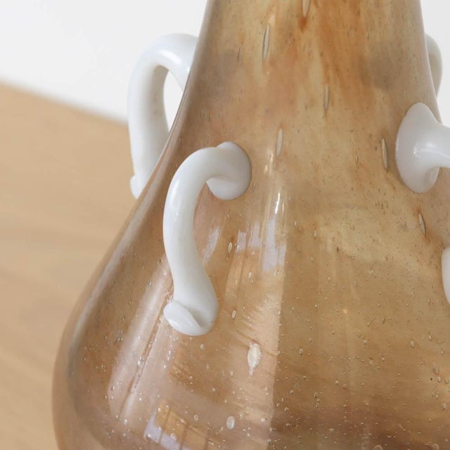 Glass 1960s Tall Italian Murano Amphora Vase For Sale - Image 7 of 9