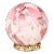 Stories of Italy Pink Nougat Crown Globe Lamp with Cast Brass Base For Sale